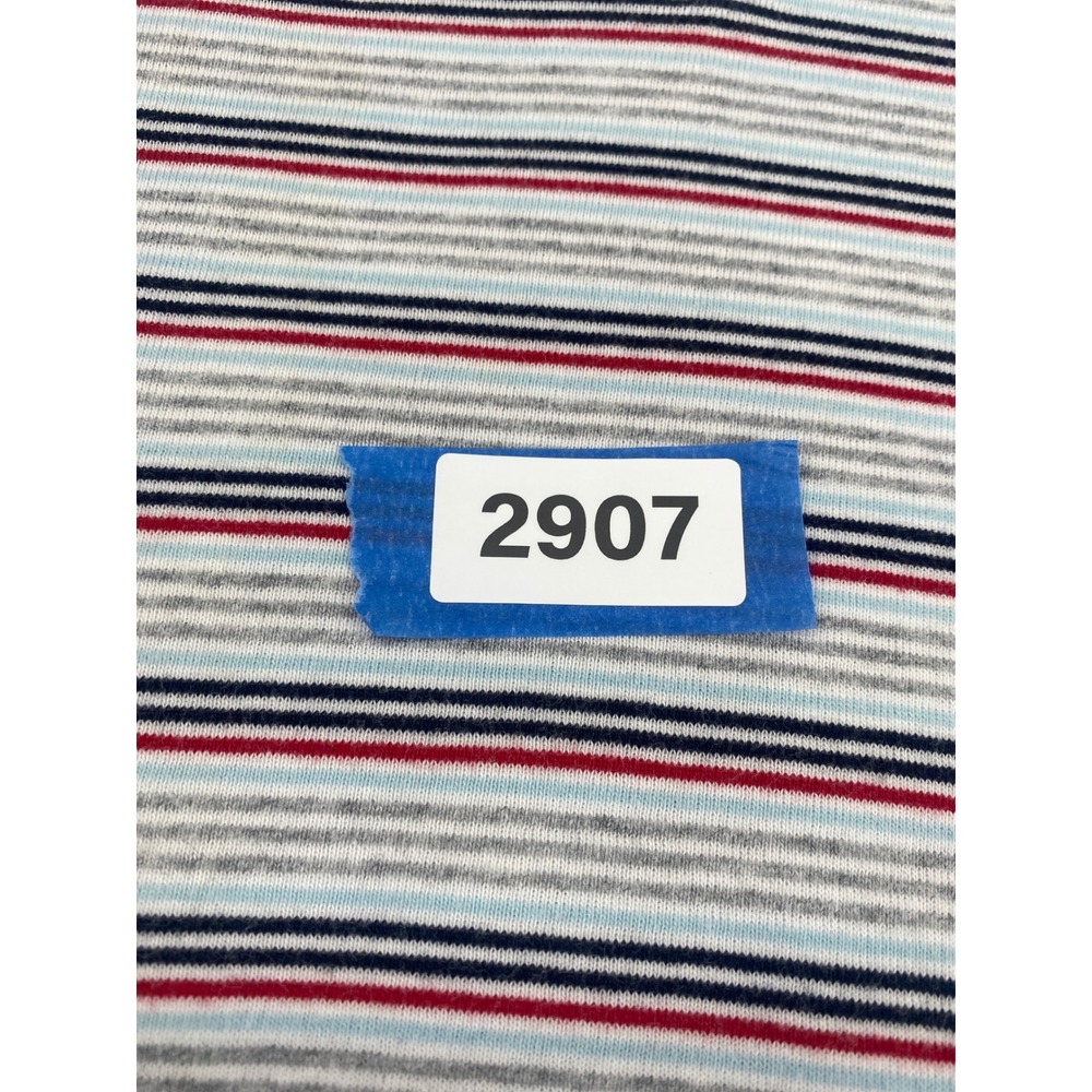Tommy Hilfiger V-Neck T-Shirt Womens Medium Red Navy Blue Striped Short Sleeve M